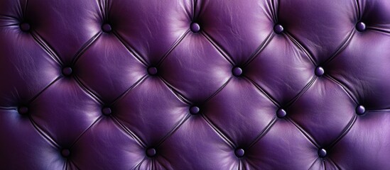 Fototapeta premium Purple tufted leather upholstery texture with buttons