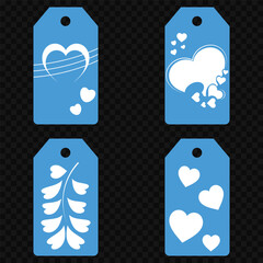 Price tag collection. Blank cardboard price tags. Retail product sticker elements with deal, hot price. Set of sale tags and labels. Set of gift or price tags shapes with hearts and love. EPS10