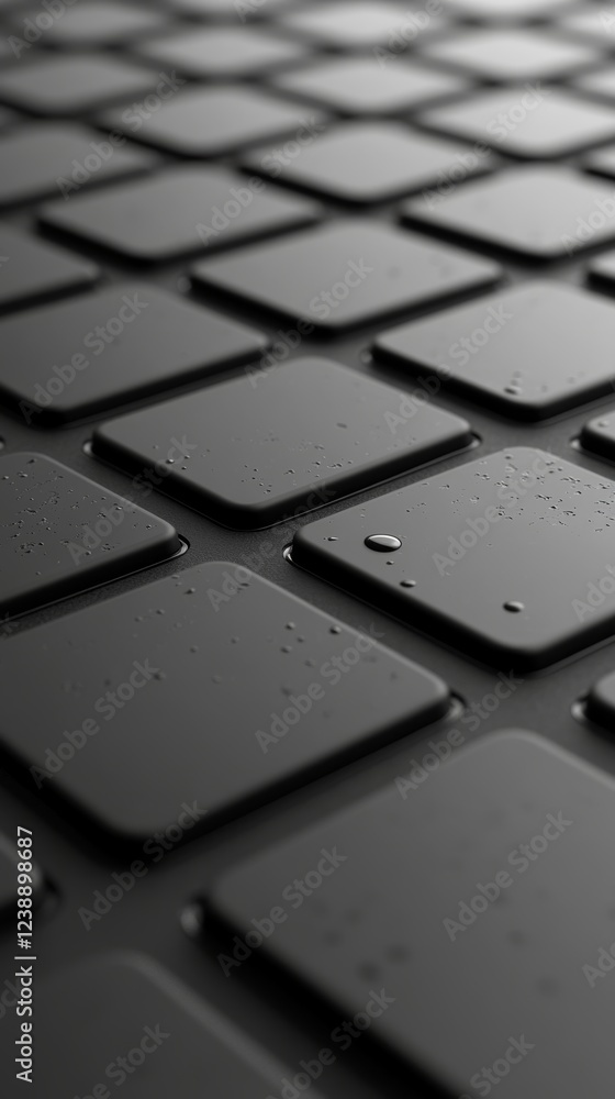 Poster design background featuring a modern keyboard with droplets capturing the essence of chaos in a digi