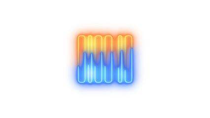 Neon barcode icon blue brown color glowing with transparent background