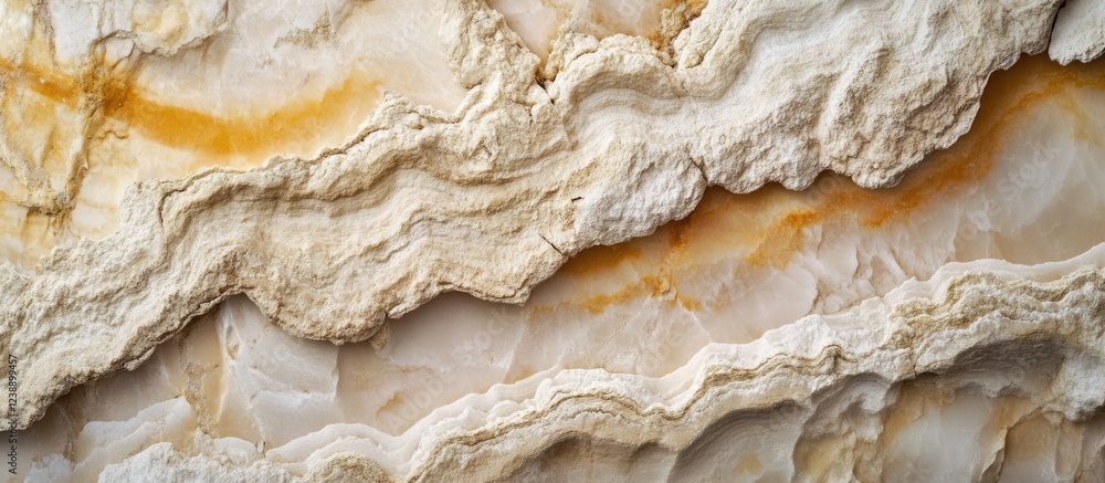 Poster close-up view of textured natural stone surface with layered patterns and earthy colors