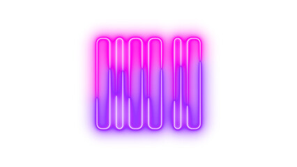 Neon barcode icon pink purple color glowing with transparent background