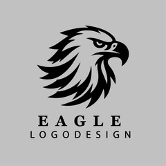 Fototapeta premium Majestic Tribal Eagle Head Logo Design Vector for Branding, Emblems, and Digital Artwork Projects in Black and White Style