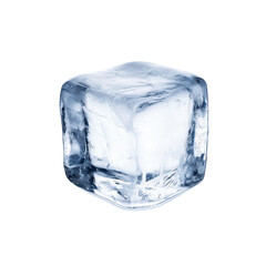 A clear ice cube resting on a black background, perfect for beverage presentations.