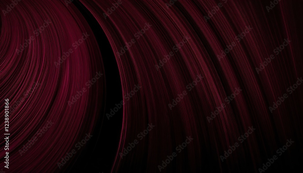 Poster abstract crimson swirl with curved lines and dynamic motion, ideal for modern digital art or graphic