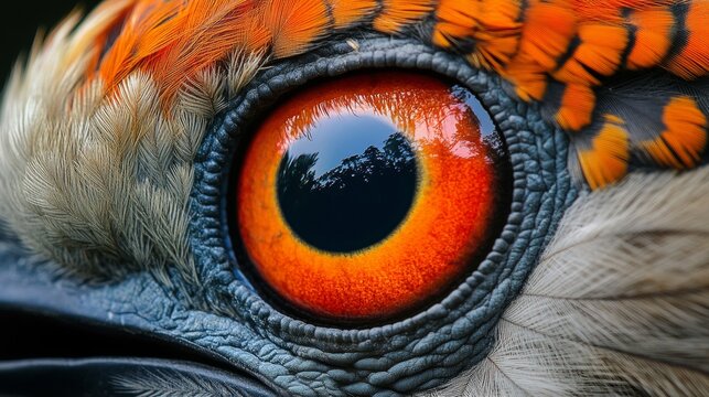 Close up images of delicate bird eyes