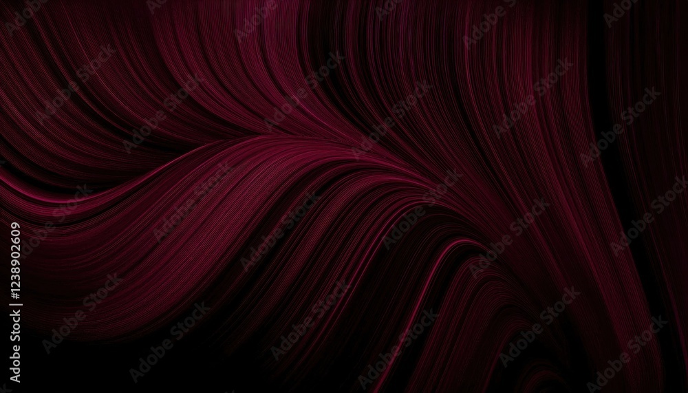 Aufkleber abstract crimson swirl with curved lines and dynamic motion, ideal for modern digital art or graphic design projects