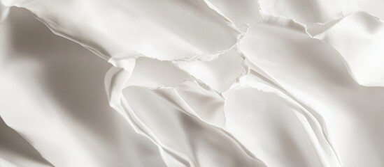 Obraz premium Close-up of textured white silk fabric with folds and shadows
