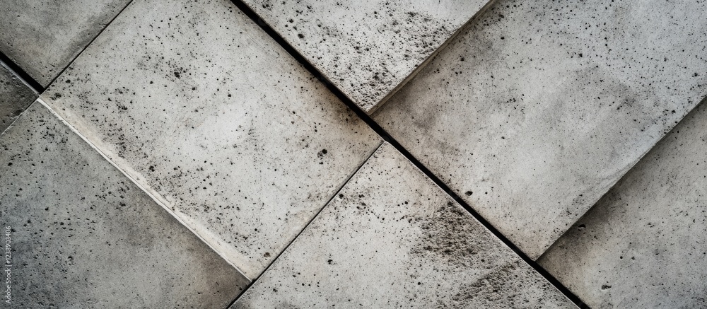 Poster close-up of textured concrete tiles with diagonal alignment and visible weathering effects