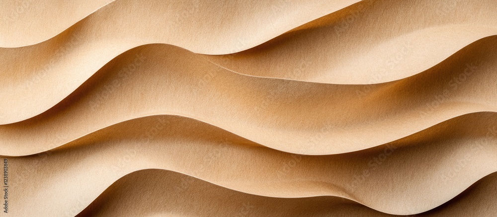 Aufkleber abstract close-up of brown paper waves with soft shadows and texture