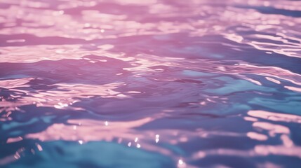 Rippling Water Surface with Pink and Blue Reflections