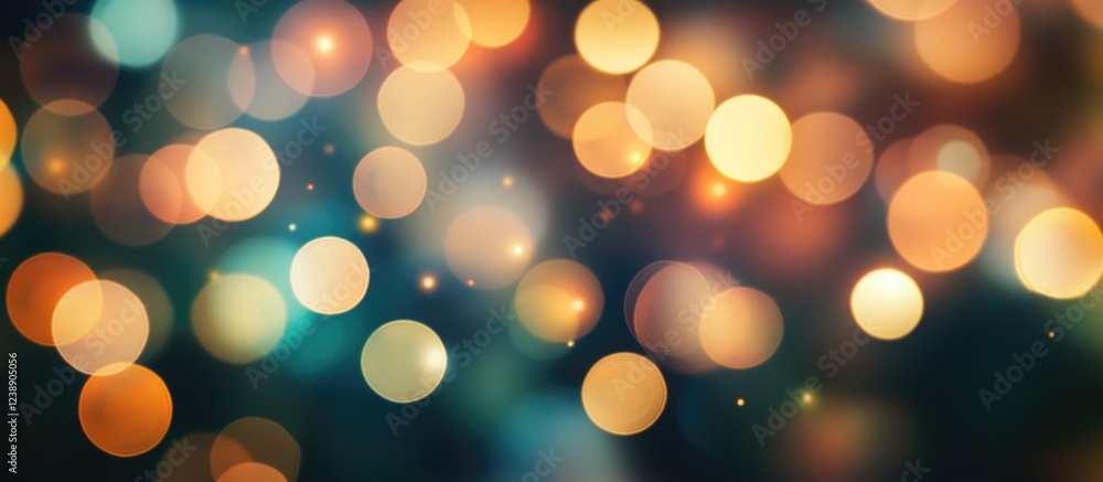 Poster abstract blurred bokeh background with warm lights and gradient colors