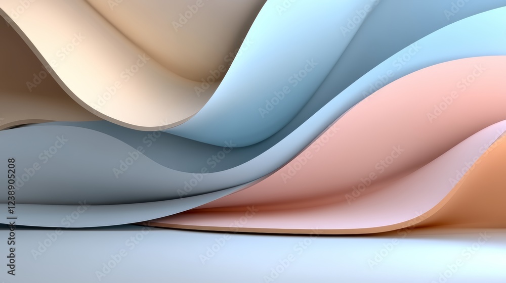 Aufkleber digital background for designers featuring smooth waves of pastel colors, ideal for creative project
