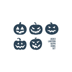 Obraz premium Pumpkin icons set vector sign, Halloween holiday symbol, logo illustration. Jack O Lantern.