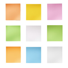 Fototapeta premium Colorful sticky notes arranged in a grid for organization and reminders.