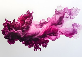 Fluid magenta smoke on a white background, Abstract background, generated by Ai
