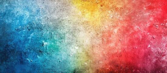 Abstract colorful textured background with blue, yellow, and red gradient blend and soft brush strokes