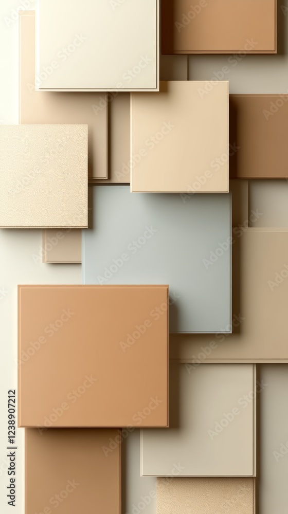 Poster design background showcasing an arrangement of various textured panels in neutral tones creating a s