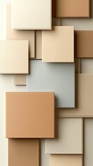 Design background showcasing an arrangement of various textured panels in neutral tones creating a sense of chaos suitable for creative work
