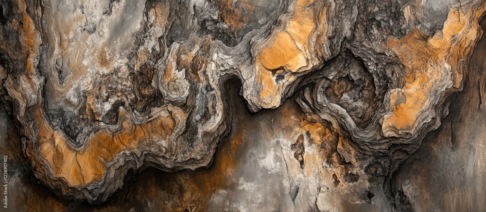 Poster abstract textured stone surface with orange and gray color patterns