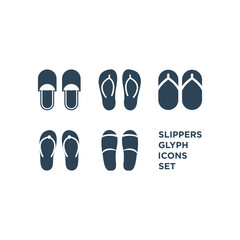 Slippers icons set vector sign for mobile concept and web design. Flip flops symbol illustration.