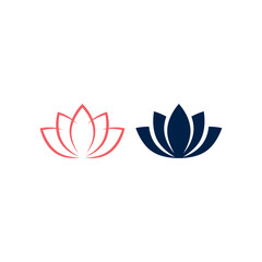 Obraz premium Lotus icons set, harmony symbol vector trendy design template illustration.