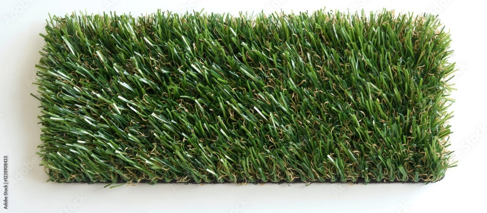 Poster artificial grass rectangular sample isolated on white background