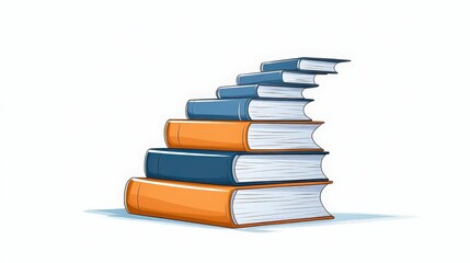 Colorful Stacked Books with Creative Design for Educational and Learning Concepts