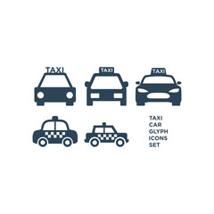 Fototapeta premium Taxi icons set. Car vector transportation design illustration.