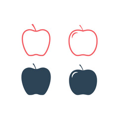 Apple icons set, fresh fruit page symbol for your web site design logo, app, UI, food vector illustration.
