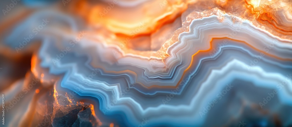 Poster abstract digital artwork with vibrant layered colors and textures resembling geological formations o