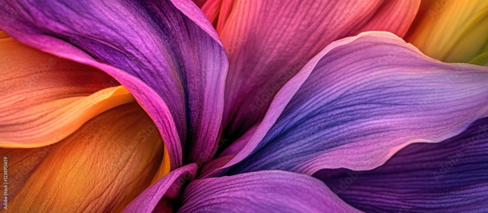 Poster abstract colorful flowing fabric textures in vibrant gradient hues with smooth folds and pleats fill