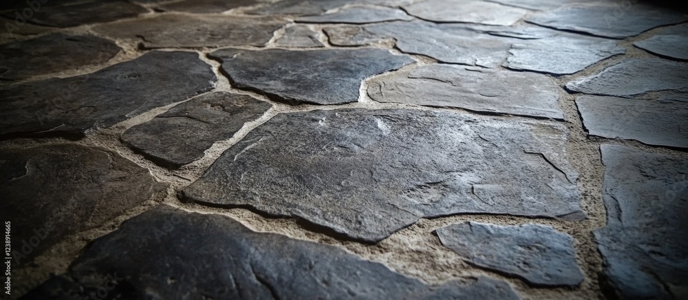 Poster slate stone floor texture with natural irregular pattern and subtle lighting