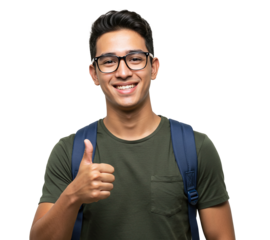 Happy student with thumbs up 