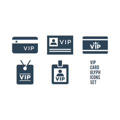 VIP card icons set vector illustration