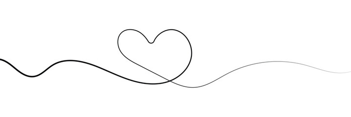 Heart line scribble style decoration element vector illustration. Hand drawn linear love heart design .