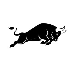 illustration of a silhouette bull simple
