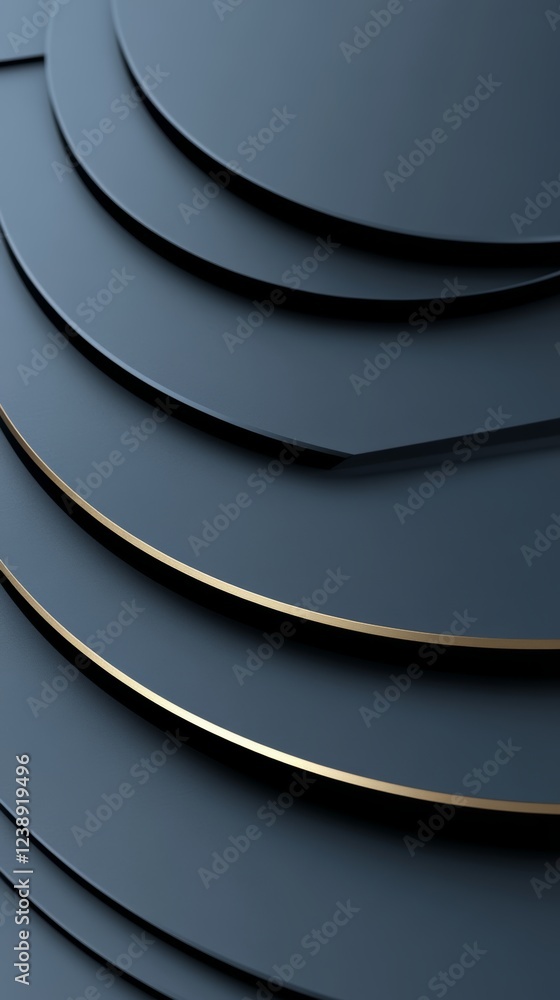 Poster dynamic digital background featuring layered shapes and metal accents suitable for various design pr