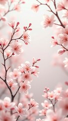 Obraz premium Blooming pink sakura branches in springtime serenity