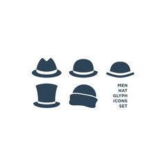 Top hat icons set vector illustration.