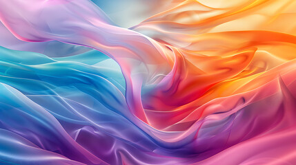 Obraz premium A colorful, abstract painting with a purple and orange swirl