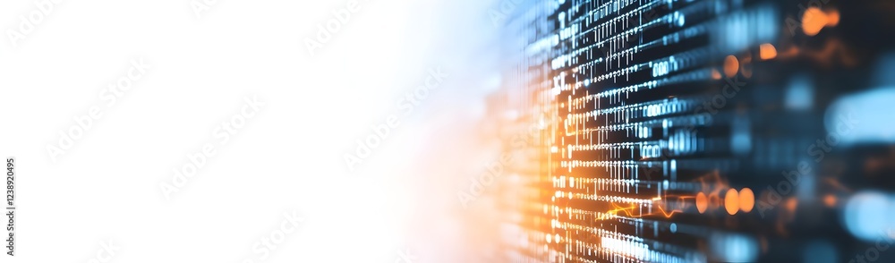 Poster abstract digital background with vibrant light streaks and grid patterns representing technology