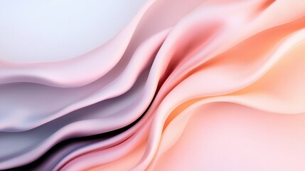 Obraz premium A close-up of flowing, silky fabric featuring soft pastel colors, creating a tranquil and elegant aesthetic.
