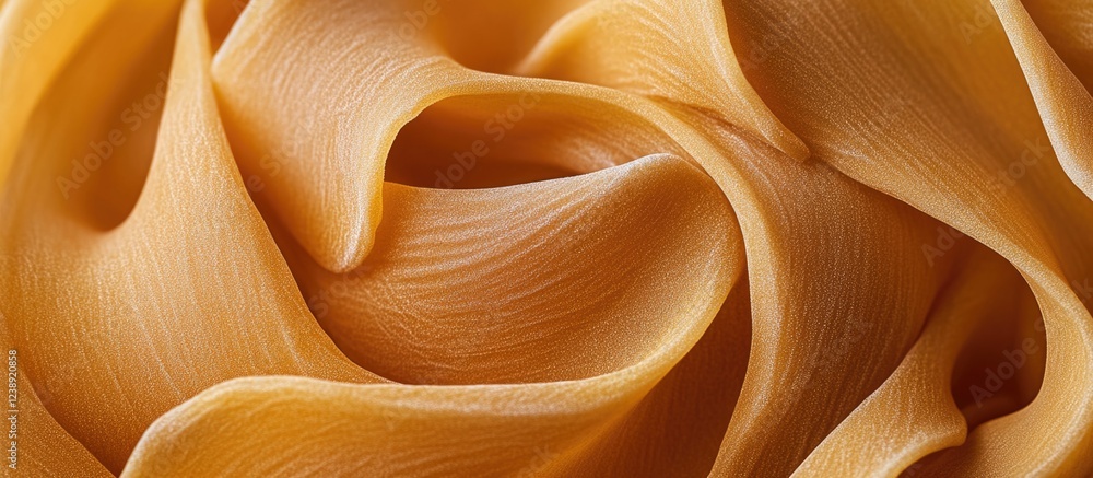 Poster close-up abstract of layered pasta texture with soft curves and light shadows