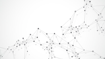 Abstract dynamic motion lines and dots connection background with plexus effect. Digital streaming background, wave flow. Dotted plexus stream background. Futuristic tech vector illustration