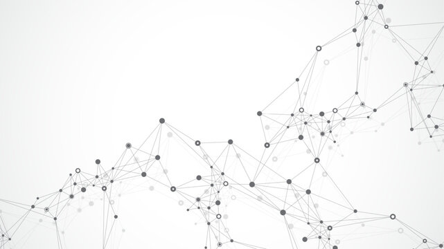 Abstract dynamic motion lines and dots connection background with plexus effect. Digital streaming background, wave flow. Dotted plexus stream background. Futuristic tech vector illustration