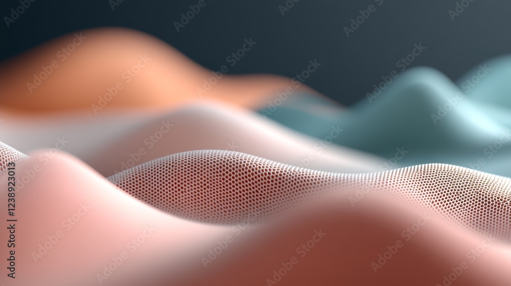 Poster digital chaos background featuring soft, wavy patterns in pastel colors for creative design projects