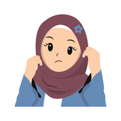Woman Cute Hijab Illustration