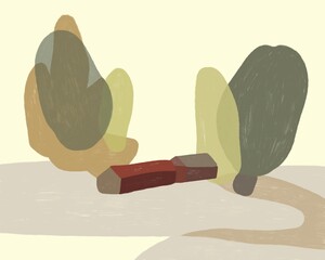 contemporary art of mother's house in the village