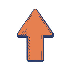 Hand drawn Cartoon Style Up Arrow Illustration Bold Sketch Direction Symbol for Navigation Progress Growth and Success in Digital Vector Art